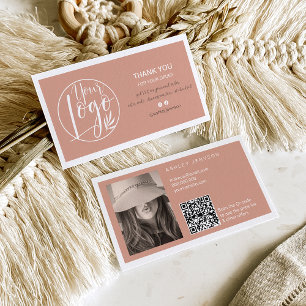 Tarjeta De Visita Logo minimalista de Terracota Qr orden gracias