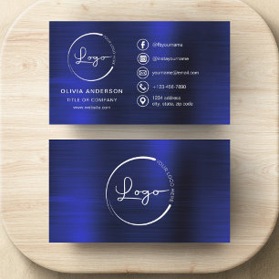 Tarjeta De Visita Logo Minimalista moderno con iconos en los medios 