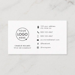 Tarjeta De Visita Logo Minimalista moderno   Iconos Personalizados M