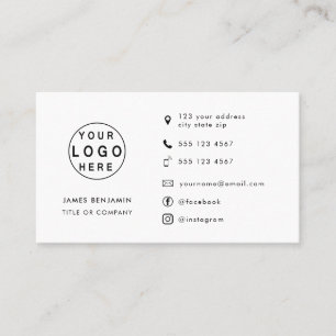 Tarjeta De Visita Logo Minimalista moderno   Iconos Personalizados M