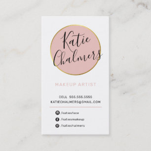 Tarjeta De Visita LOGO moda moderna bonito dorado negro rosa