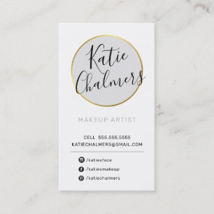 Tarjeta De Visita LOGO moda moderna bonito oro gris claro negro