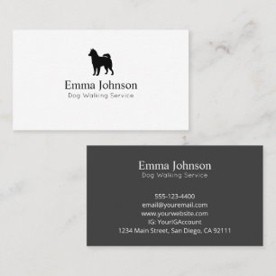 Tarjeta De Visita Logo moderno de Husky Dog Walking Business Card