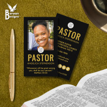 Logo moderno de oro negro foto QR Iglesia Pastor