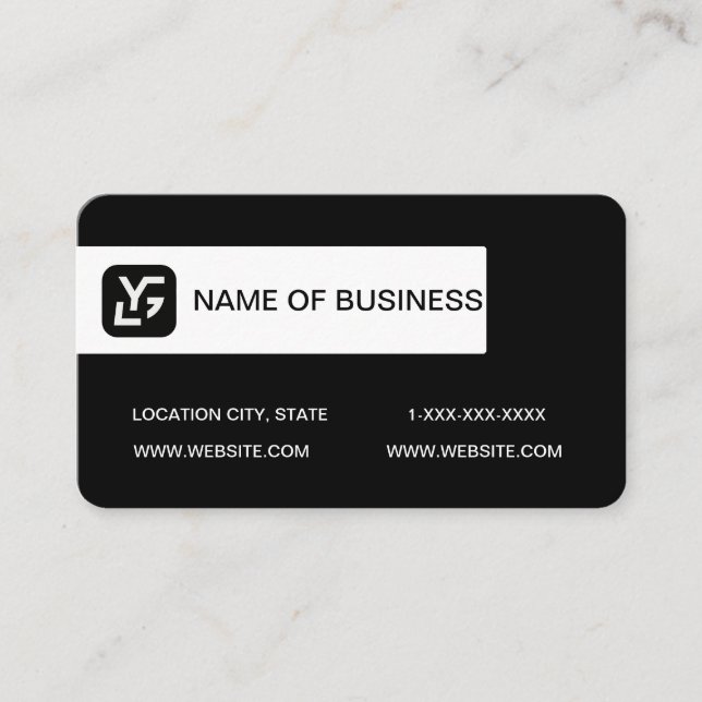 Tarjeta De Visita Logo Moderno De Personalizado Blanco Y Negro (Anverso)