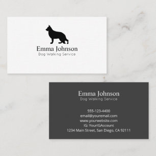 Tarjeta De Visita Logo moderno de Shepherd Dog Walking Business Card