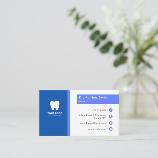 Tarjeta De Visita Logo moderno Dentist Business (Anverso de pie)