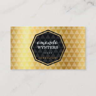 Tarjeta De Visita LOGO moderno geo patrón oro Relieve metalizado emb