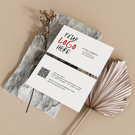 Tarjeta De Visita Logo moderno, mínimo reemplazable con fotos
