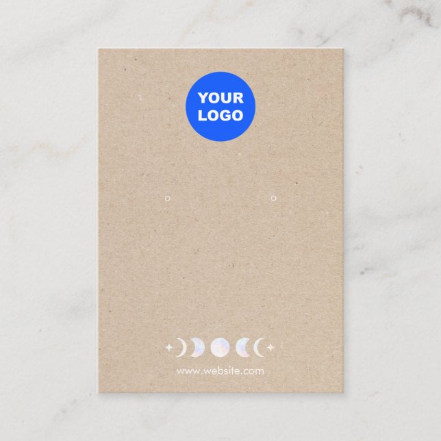 Tarjeta De Visita Logo Moon Phases Earl Display Tan Kraft (Anverso)