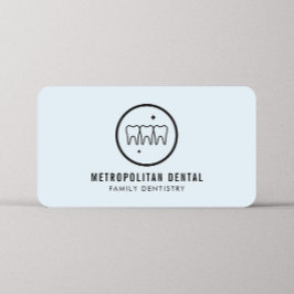 Tarjeta De Visita Logo negro de dientes modernos con el azul