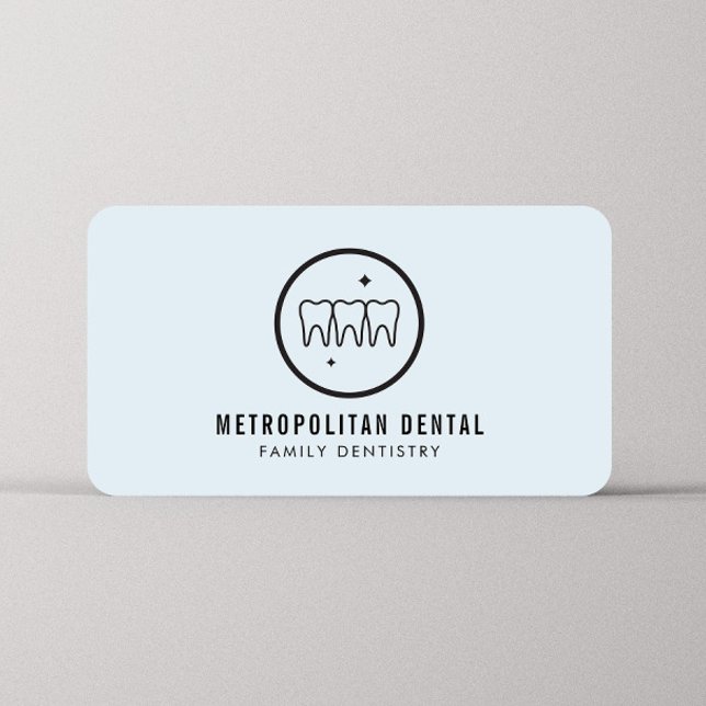 Tarjeta De Visita Logo negro de dientes modernos con el azul (Subido por el creador)