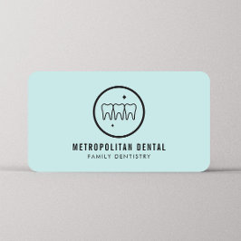 Tarjeta De Visita Logo negro de dientes modernos en la menta