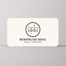 Logo negro de dientes modernos en marfil