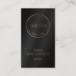 Tarjeta De Visita Logo negro de oro elegante medio social moderno