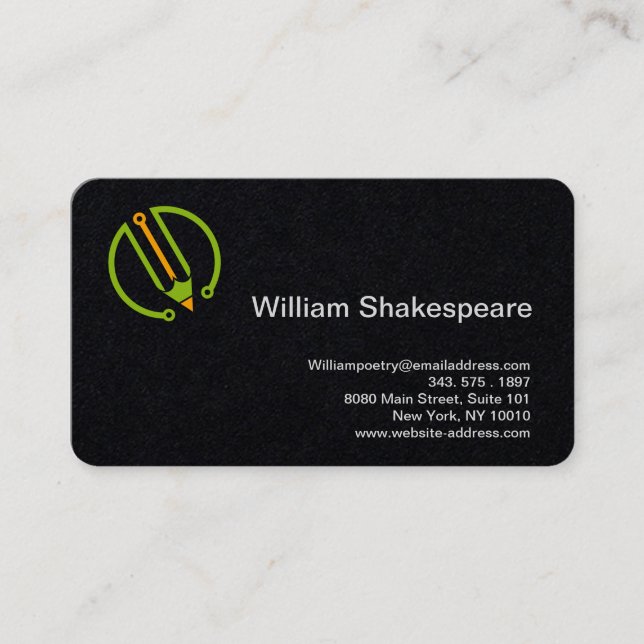 Tarjeta De Visita Logo Pencil Tech Education (Anverso)