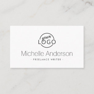 Tarjeta De Visita logo Personalizado blanco simple mínimo