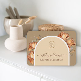 Tarjeta De Visita Logo personalizado Guión retro arco Rosa femenino