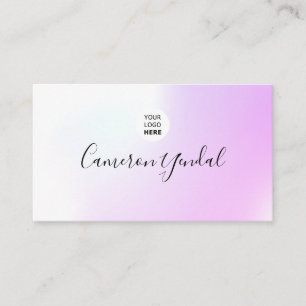 Tarjeta De Visita logo personalizado minimalista guión elegante blan