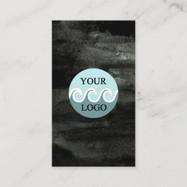 Tarjeta De Visita Logo personalizado moderno aquarel vertical negro