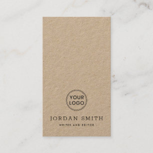 Tarjeta De Visita Logo personalizado vertical Kraft profesional mode