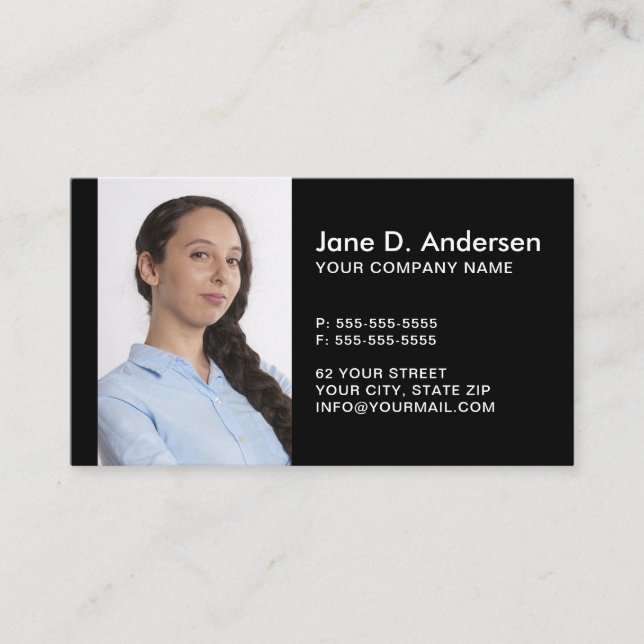 Tarjeta De Visita logo Personalizado y moderno negro profesional (Anverso)