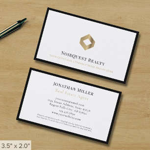 Tarjeta De Visita Logo profesional de lujo en blanco y negro