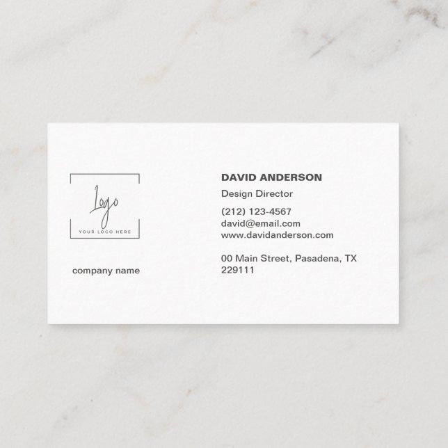 Tarjeta De Visita Logo profesional de negocios negro moderno (Reverso)