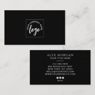 Tarjeta De Visita Logo Profesional Moderno Negro