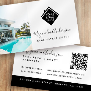 Tarjeta De Visita Logo QR Code Photo Real Estate