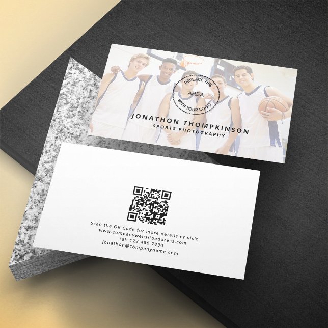 Tarjeta De Visita Logo QR Código Foto Superposición de fotógrafo dep (Subido por el creador)