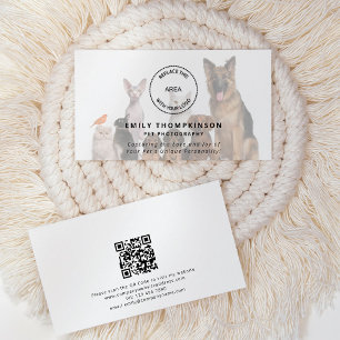 Tarjeta De Visita Logo QR Código Fotográfico Sobreposición de Mascot