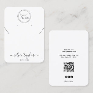 Tarjeta De Visita Logo QR Código pantalla de anillo de joyas de coll