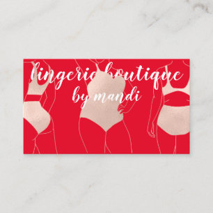 Tarjeta De Visita Logo QR Código Ropa interior Bikini Raza roja