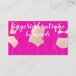 Tarjeta De Visita Logo QR Código Ropa interior Bikini Rosa rosa
