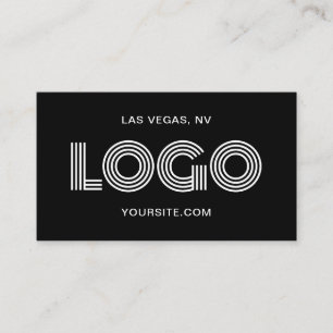 Tarjeta De Visita Logo rectangular moderno negro y blanco