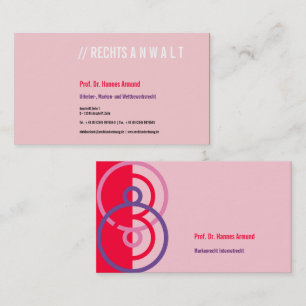 Tarjeta De Visita Logo redondo abstracto morado rojo