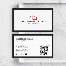 Tarjeta De Visita Logo residencial moderno Código QR inmobiliario ro