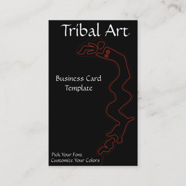 Tarjeta De Visita Logo rojo arte tribal (Anverso)
