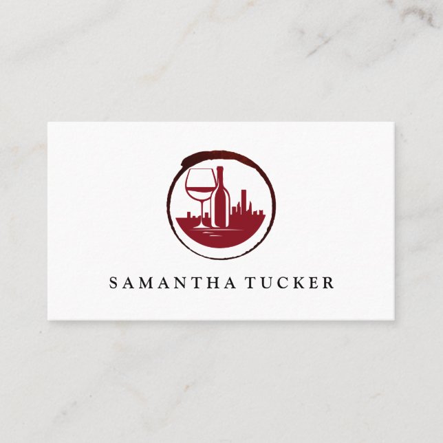 Tarjeta De Visita Logo rojo de Wine City | Vineyard Estate Winery (Anverso)