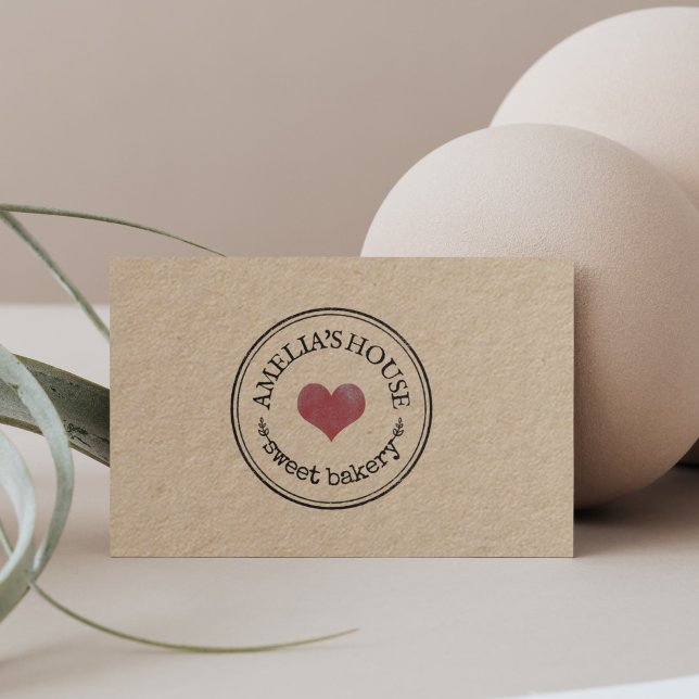 Tarjeta De Visita Logo rústico casero personalizado kraft simple (Subido por el creador)