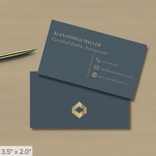 Tarjeta De Visita Logo Sencillo Elegante De Diamante De Oro