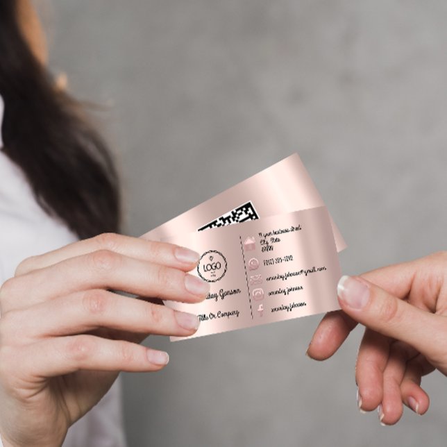 Tarjeta De Visita Logo Social Media Gold Dirección de Rosa de código (Subido por el creador)