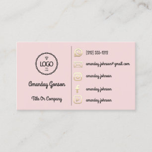 Tarjeta De Visita  Logo Social Media Gold QR Code Gold Powder