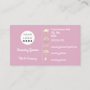 Tarjeta De Visita Logo Social Media Gold QR Código Dirección Polvo R