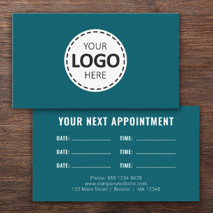 Tarjeta De Visita Logo Subir Cita Moderna Simple Turquesa
