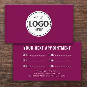 Tarjeta De Visita Logo Subir Moderno Simple Cerise Cita