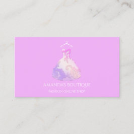 Tarjeta De Visita Logo Vestido Floral Boda de moda Evento Rosa