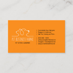 Tarjeta De Visita Logo veterinario de Orange Petsitter para perros y