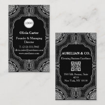 Logo y código QR Art Deco de lujo